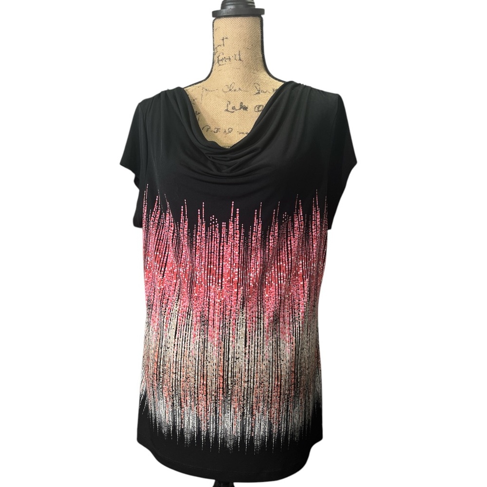 Liz Claiborne. EC. Draping neckline and cap sleeve pullover top. Size X-Large